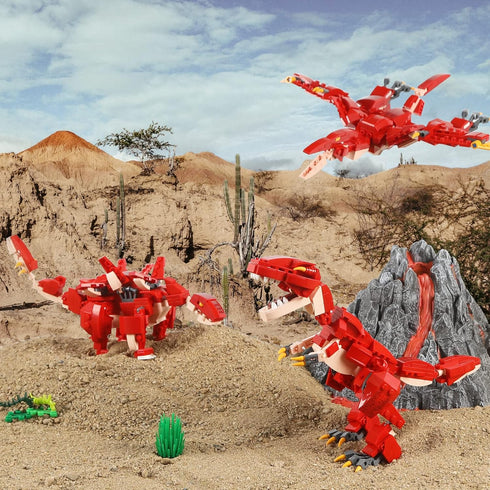287PCS STEM 3 in 1 Dinosaurs Building Kits, Educational Toys for Kids Age 6-10, Best Gifts for Boys