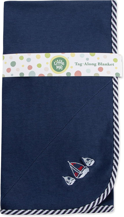 Little Me Baby Boys' Sailboats Swaddling Receiving Blanket