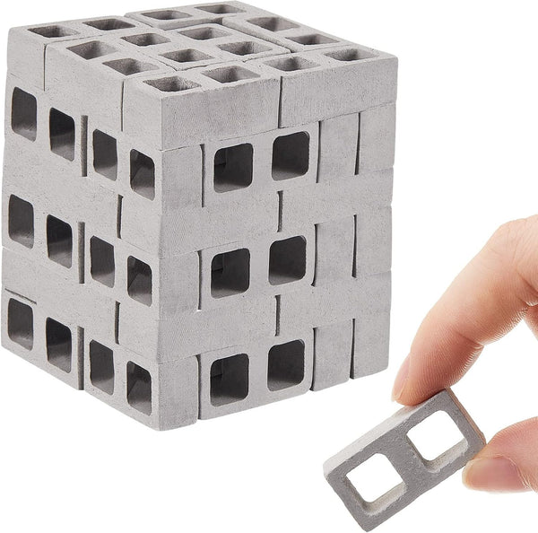 50 Packs Miniature 1/12 Scale Mini Bricks Concrete Dollhouse Accessories for Garden Kitchen Landscaping DIY