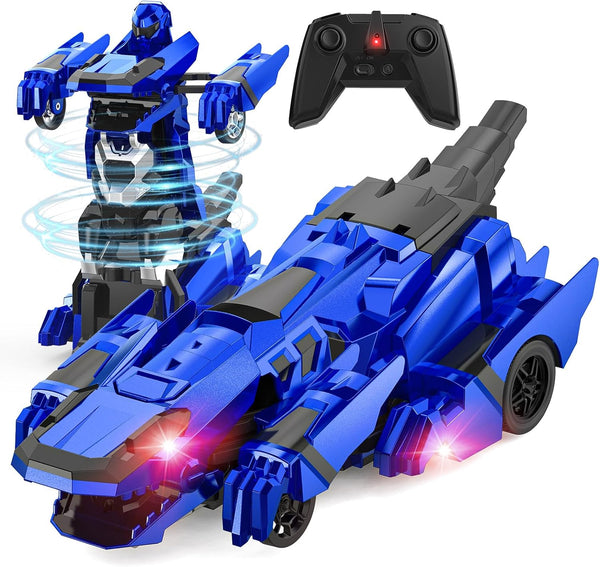 Kroyedfuw Dinosaur Transform Rc Cars, 2.4Ghz Remote Control Car Transforming Robot with