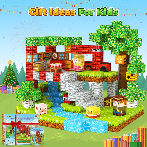 ORZbb 3 4 5 6 7 8 9 10 11 12 Magnetic Blocks Kids Games Building Toys for Year Old Boys Girls, Magnetic Tiles Cubes