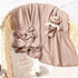 BQUBO Baby Swaddle Blankets for Girls, 4PCS Newborn Accessories Set with Matching Hat and Bow