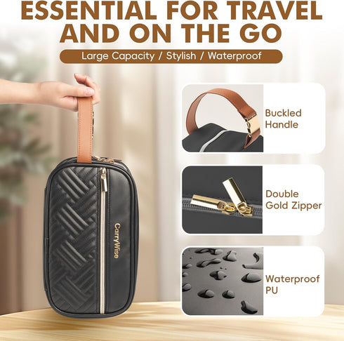 CarryWise 8+ 3 Packs Black Breast Milk Cooler Bag Large Capacity, Keeps Milk Cold Hours, Waterproof Insulated Travel