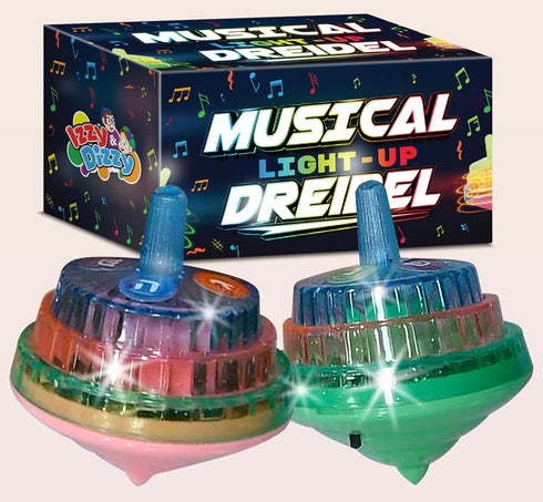 2 Pack Izzy 'n' Dizzy Musical Dreidel - Hanukkah Dreidel - Sings Oh Draidel as it Lights Up - Light Up Dreidels