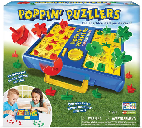 Game Zone Poppin' Puzzlers - Interactive Puzzle Game for 2 Players Ages 4+ -