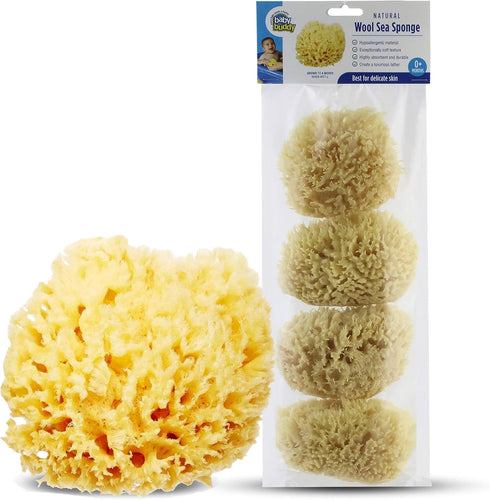 Baby Buddy Absorbent Natural Bath Sponge, Ultra Soft Premium Sea Wool Sponge,