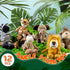 12 Pieces Safari Stuffed Animals, 11.8 Inch Jungle Animal Toys Set for Boys Girls Plush Forest Animals