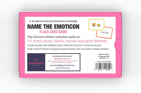 Bubblegum Stuff Name The Emoticon Game - Pop Culture Edition, Emoji Flash Card Board Game