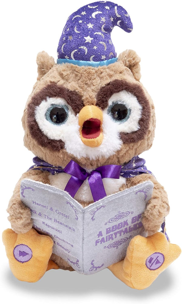 Cuddle Barn Octavius The Storytelling Owl - 12" Animated Plush Toy with Light Up Eyes and 5 Fairy-Tales Recital
