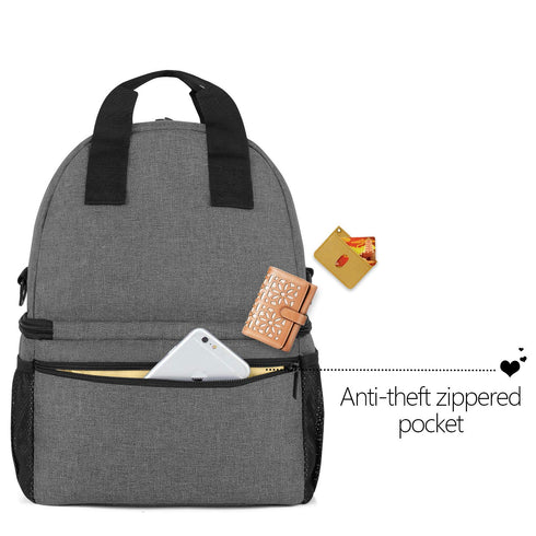 Teamoy Breast Pump Bag Tote with Cooler Compartment for Breast Pump, Cooler Bag, Breast Milk Bottles and More, Double