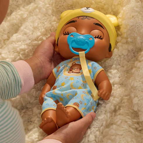Baby Alive Lil Dreamer Snoozer Bear Sleepy Boy Baby Doll Set, Black Hair, Fun Sleepover Theme for Kids