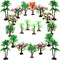 OrgMemory Upgrade Trees Cake Decorations, 19pcs Model Trees with Bases, Ho Scale Diorama Supplies