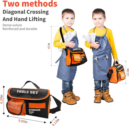 Kids Tools Set with Storage Bag, 38 PCS Play Tool Accessories for Toddlers 3-5, Tool Sets for Boys Ages 4-6, 6-8 Gifts
