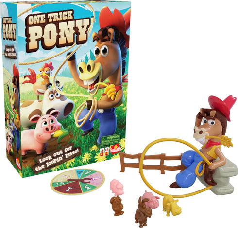 Goliath One Trick Pony Game - Round Up Animals Before Cowboy's Spinning Lasso Ropes You in - 2-5 Players, Ages 4 and Up