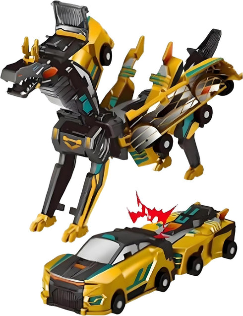 Gkiozu Magnetic Dinosaur Car Toy - 2 in 1 Crash & Transform Vehicle