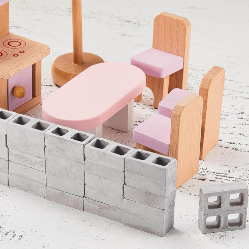 50 Packs Miniature 1/12 Scale Mini Bricks Concrete Dollhouse Accessories for Garden Kitchen Landscaping DIY