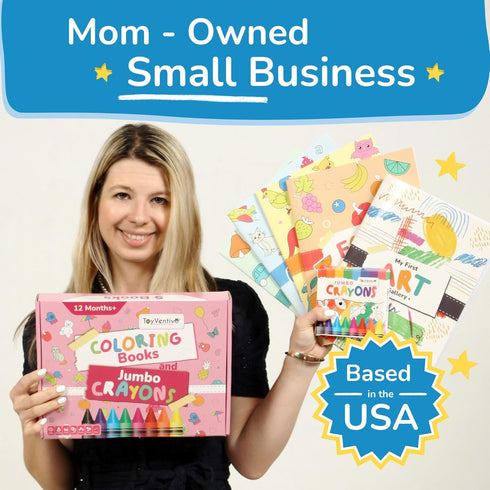 1+,2,3,4 TOYVENTIVE Toddler Coloring Books & Crayons, Toys & Birthday Gifts for Years Old Boys, Toddlers & Preschoolers