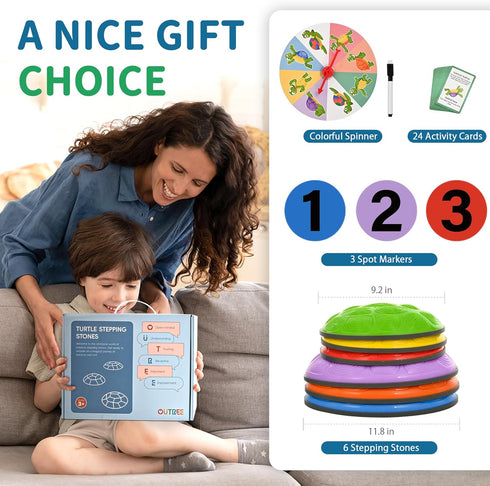 OUTREE Stepping Stones for Kids, 6 Pcs Balance Training and Sensory Coordination Stones
