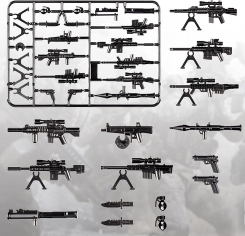 83 Pcs US Army Toy Soldiers Figures Battle Toy Set, Military Weapon Pack Compatible with Major Brand Building Blocks