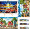 Small Jigsaw Puzzles for Adults, 150 Pieces Vintage American Illustration Mini Puzzles, 3 Pcs with Mini Easel