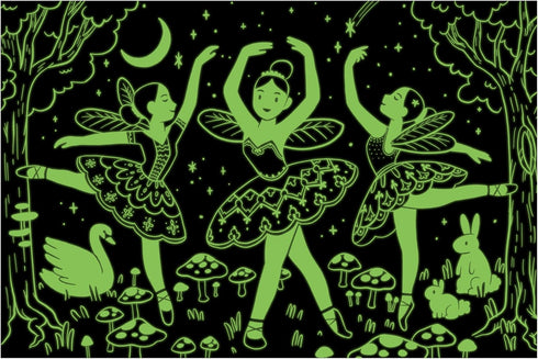 Mudpuppy 100 Piece Glow in The Dark Moonlight Ballet Puzzle, Magical Scene of Swan Lake for Ages 5 and Up