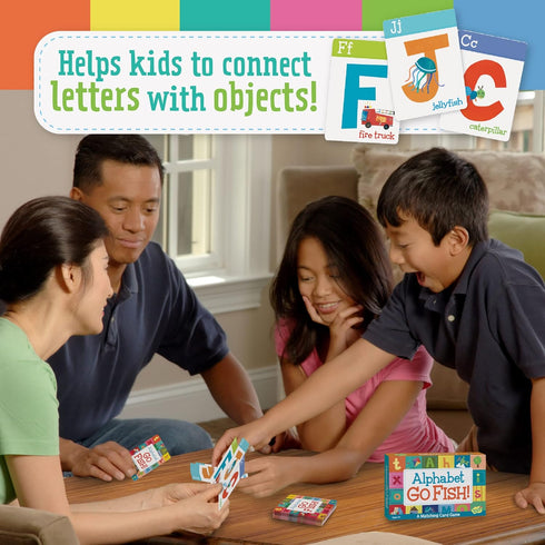 Peaceable Kingdom Alphabet Go Fish Letter Matching Card Game, 52 Oversized Cards, Ages 4+, 2 to 6 Players