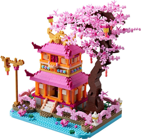 DIY Sakura Tree House Micro Building Blocks Set for Women Adult, Japanese
