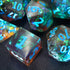 Handmade Sharp Edge Color DND Dice, 7 Piece Polyhedral Dice for TTRPGs, Dungeons and Dragons, Ice Tea with Mint