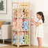 Stuffed Animal Storage,Wooden Zoo Toy Organizer with Wheels & Hanging Net, Cute Plush Toy Display Stand for Kids