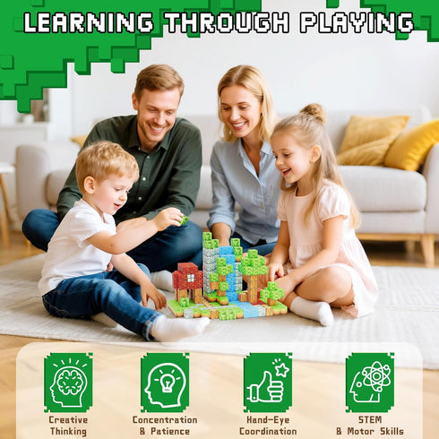 HOTERA 103PCS 1 inch Set, 3 4 5 6 7 8 Magnetic Blocks Magnetic Building Blocks, Magnet Tiles Stacking Cubes Toy