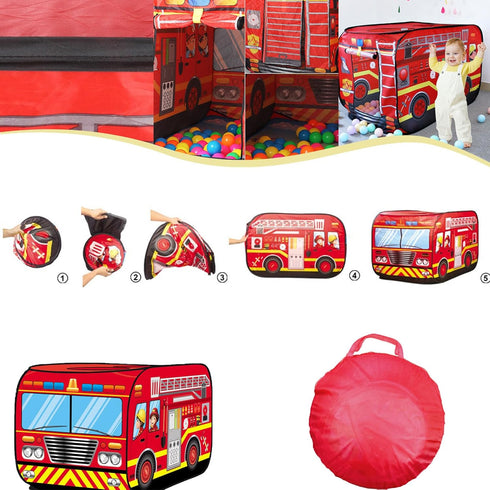 3+ Pop Up Tent Kids: Fire Truck Tent, Pop - Up Playhouse Toy Suitable, Playhouse Toy Play Tents for Kids Aged Years Old