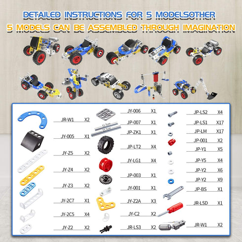 HUOZHI Set 6-12, 4-8, 5 1 4-7 5 7 8 9 113 Erector for Boys Building Toys for Kids Ages in STEM Toys Ages with Electric