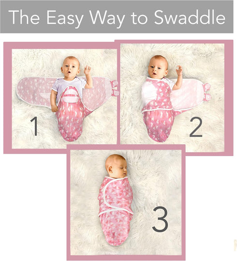 100% 0-3 3 Organic Cotton Swaddle Blanket Baby Girl Infant Sleep Sack Wrap, Adjustable Infant Swaddle Wrap Newborn