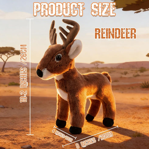 10 INCH,Plushies Sika Deer Stuffed Animal Toy Jungle Animals Stuffed Animals for Girls Plush Sika DeerToys Little
