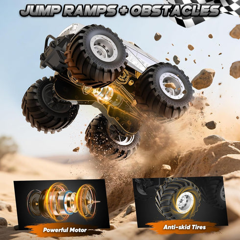 360 4-7 8-12 6-8 Remote Control Car, All Terrain Remote Control Truck, RC Cars with Degree Spins, Pickup-Style Toy Car