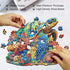 300 15*14in Sea Turtle Wooden Puzzle for Adults, Vibrant Coral Turtle Jigsaw Puzzle for Adults Piece, Unique Animal