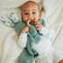 Mikito Organic Cotton Newborn Gift Box, Unisex Baby Gifts Including Muslin Lovey Comforter, Bandana Bib, Wooden Teether