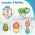 Baby Rattles Toy Set - Infant Sensory Shack and Grab Teether Rattle, Newborn Development Gifts for 6-12 Months