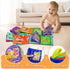 Dr.Rapeti 6-Pack Soft Cloth Baby Bath Books, Crinkle Squeaky Washable Chewable Non-Toxic Early Educational Gift