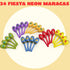 JOYIN 24 Mini Wooden Fiesta Maracas, 6 Designs Noisemaker for Mexican Fiesta, Birthday Parties, Luau Party Favors