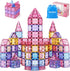 Princess Magnetic Tile Castle - 3D Building Block Set for Kids, Pink Magnetic Building Blocks with Doll, Ages 3-8