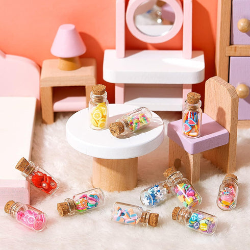 1:12 Houses(Candy,50 Sumind Cute Miniature House Food Jar Glass Bottle Mini Fruit Simulation Scene Candy Snack Model