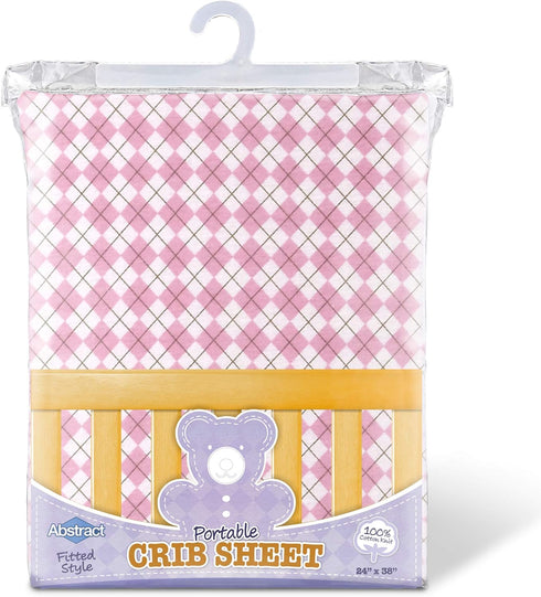 Abstract Mini Crib Cotton Sheets - Ultra Soft Fitted Pack n Play Sheets for Boys Girls Baby - Universal - Snug Fitted -