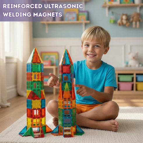 Mini Melow 100 Set, 3+, 4-8, Magnetic Tiles, Pcs Magnetic Building Blocks STEM Magnetic Toys for Kids Magnetic Tiles