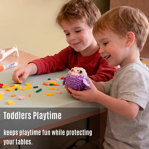 1.5mm 18"x12", Silicone Placemats for Toddlers & Kids with Angle-Protective Safety Edge Baby Placemats for Restaurants
