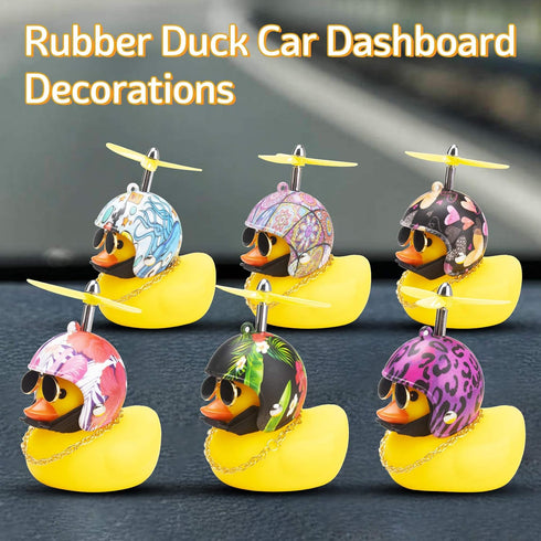 wonuu Cute Yellow Rubber Duck Car Dashboard Ornaments with Propeller (Love)