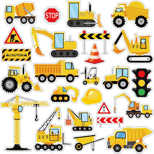 Harloon 500 Pcs Construction Sticker Car Bus Truck Airplane Ship Thick Gel