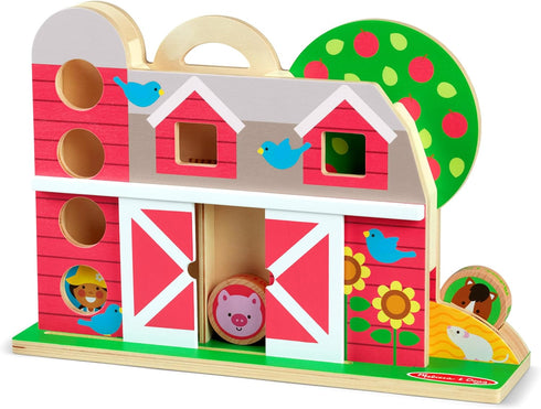 Melissa & Doug GO Tots Wooden Barnyard Tumble with 4 Disks - FSC Certified Wooden Toy