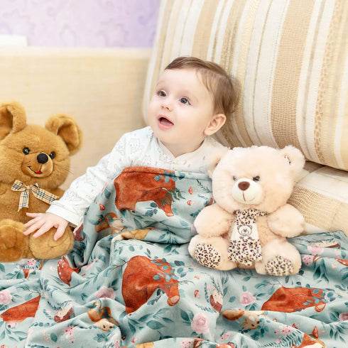 TANOFAR Minky Baby Blankets, Soft Toddler Receiving Blanket, Double Layer, 30 x 40 Inch, Woodland Animals