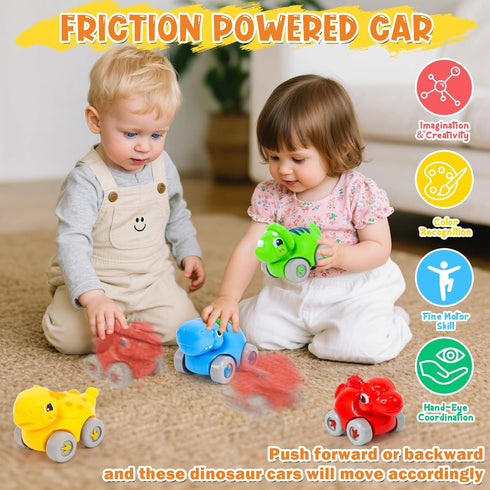 1 2 4 12-18 1-3 Toddler Toys for Year Old Boy Gifts, Dinosaur Slide with Dino Cars Montessori Learning Toys for Baby